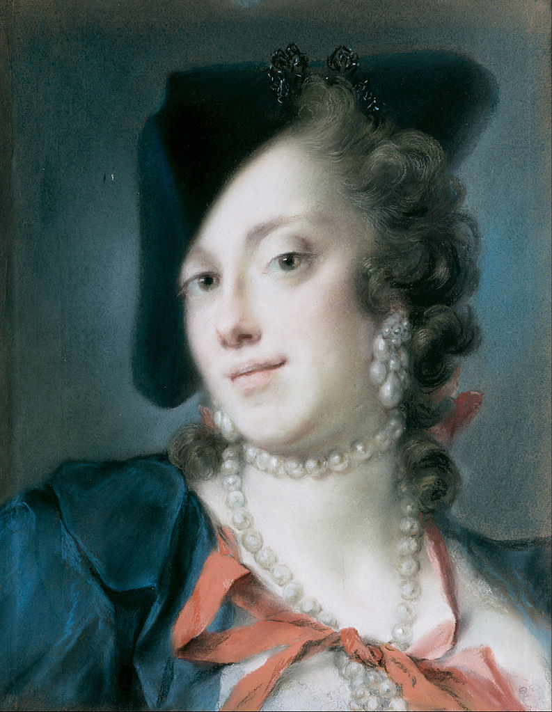Rosalba Carriera, Ritratto di Caterina Sagredo Barbarigo (1735-1740; pastello su carta, 42 x 33 cm; Dresda, Gemäldegalerie)
