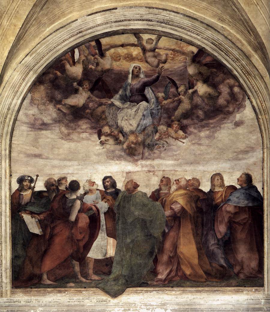 Rosso Fiorentino, Assunzione (1517; affresco, 385 x 337 cm; Firenze, Santissima Annunziata, Chiostrino dei Voti)
