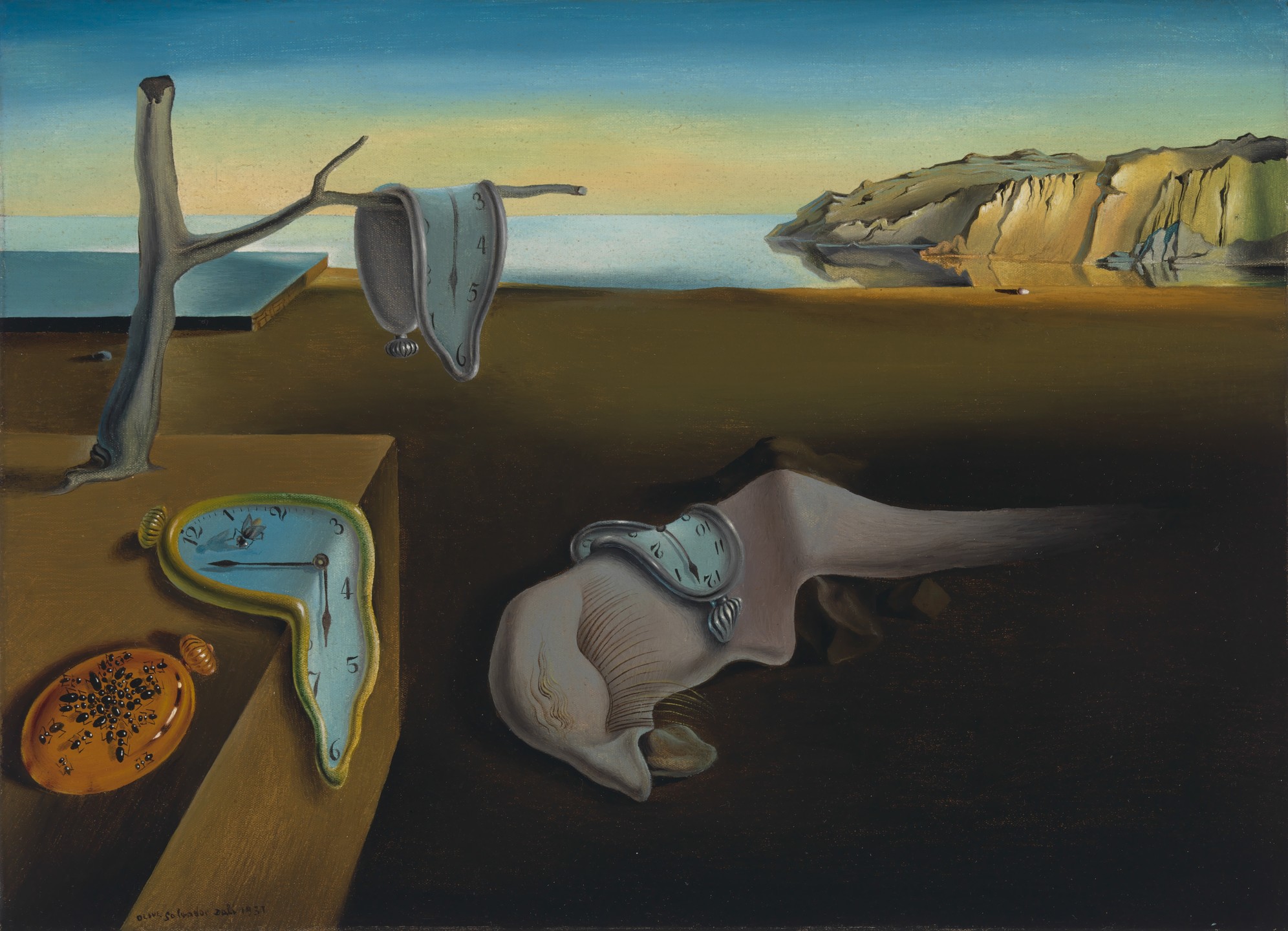 Salvador Dalí, La persistenza della memoria (1931; olio su tela, 24 x 33 cm; New York, The Museum of Modern Art)