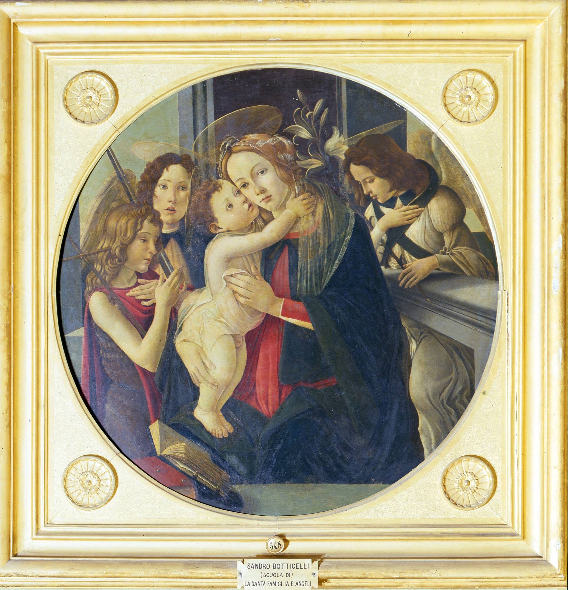 Sandro Botticelli, Madonna col Bambino, San Giovannino e gli Arcangeli Michele e Gabriele (1485 circa; Firenze, Gallerie degli Uffizi, Palazzo Pitti, Galleria Palatina e Appartamenti Reali)
