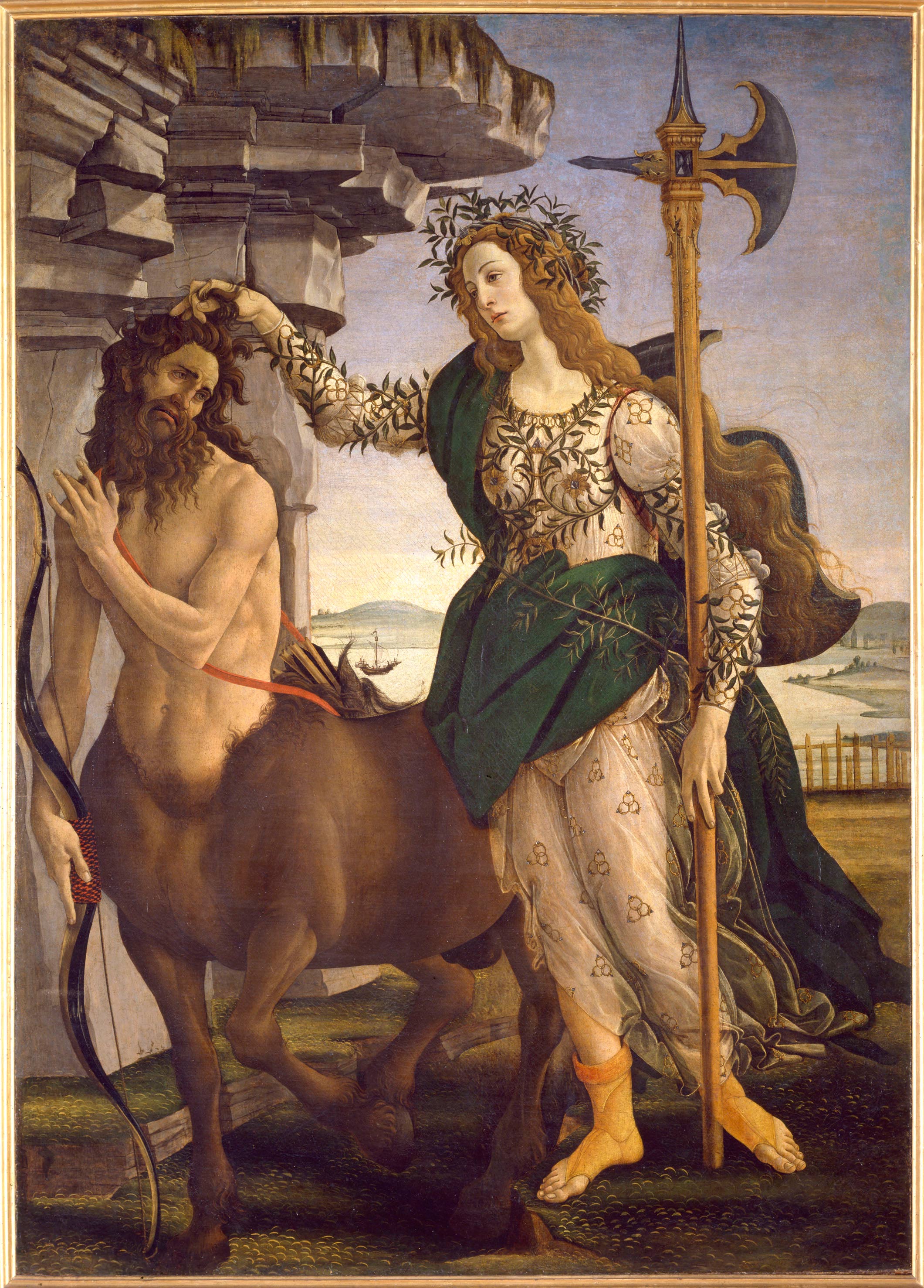 Sandro Botticelli, Pallade e il Centauro (1482 circa; Firenze, Gallerie degli Uffizi, Galleria delle Statue e delle Pitture)
