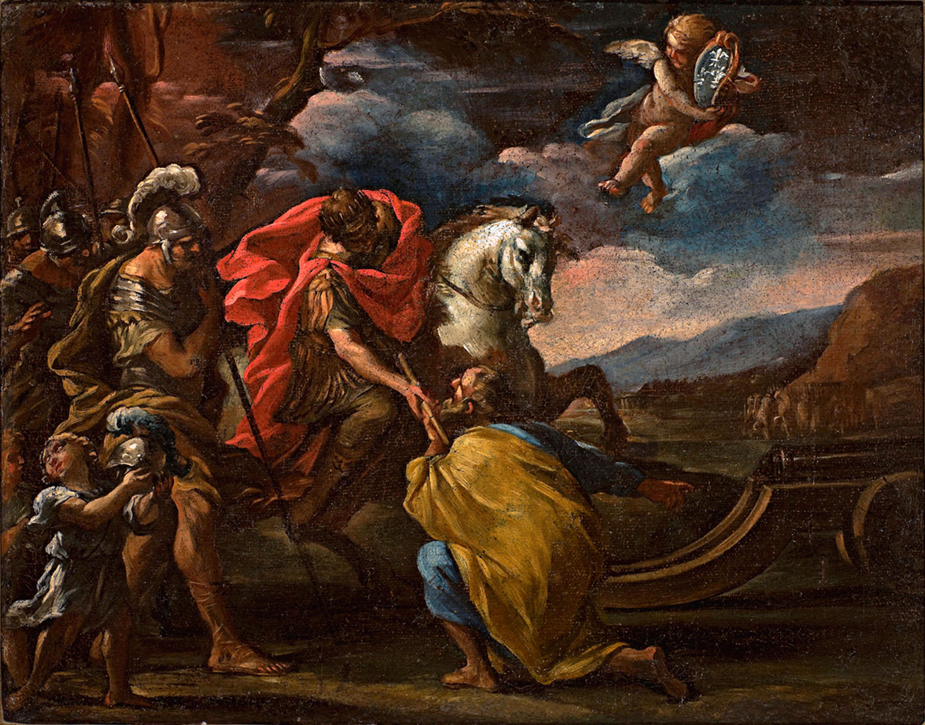 Sebastiano Ricci, Impresa di Alessandro Farnese (atto di resa di una città?) (olio su tela, 47,5 x 63,5 cm; Pienza, collezione privata)
