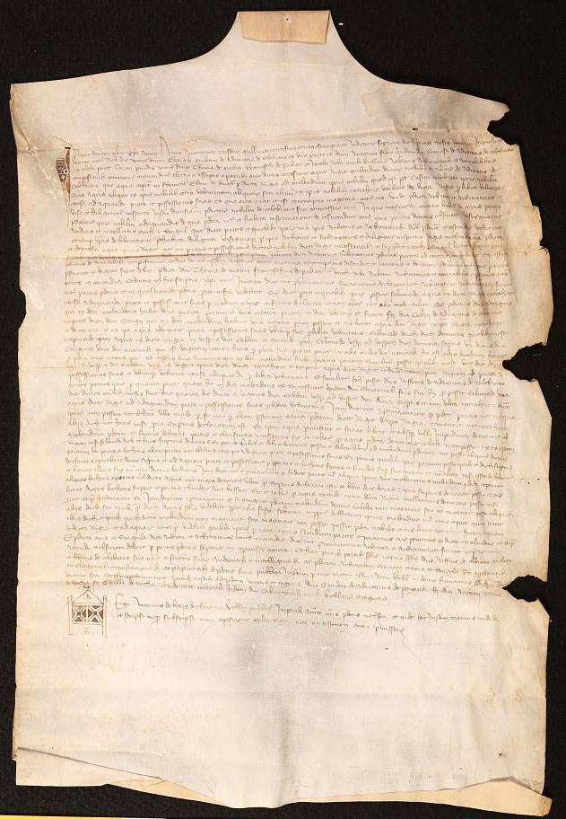 Sentenza arbitrale di Tommaso de Maleto, Francesco de Paliate e Giacomo Roba, cittadini di Vercelli, nella questione vertente tra Giorgio Avogadro di Collobiano e Antonio del fu Francesco Avogadro di Collobiano (Vercelli, 7 gennaio 1384; pergamena, cm. 38 x 59)
 Sentenza arbitrale di Tommaso de Maleto, Francesco de Paliate e Giacomo Roba, cittadini di Vercelli, nella questione vertente tra Giorgio Avogadro di Collobiano e Antonio del fu Francesco Avogadro di Collobiano (Vercelli, 7 gennaio 1384; pergamena, cm. 38 x 59)