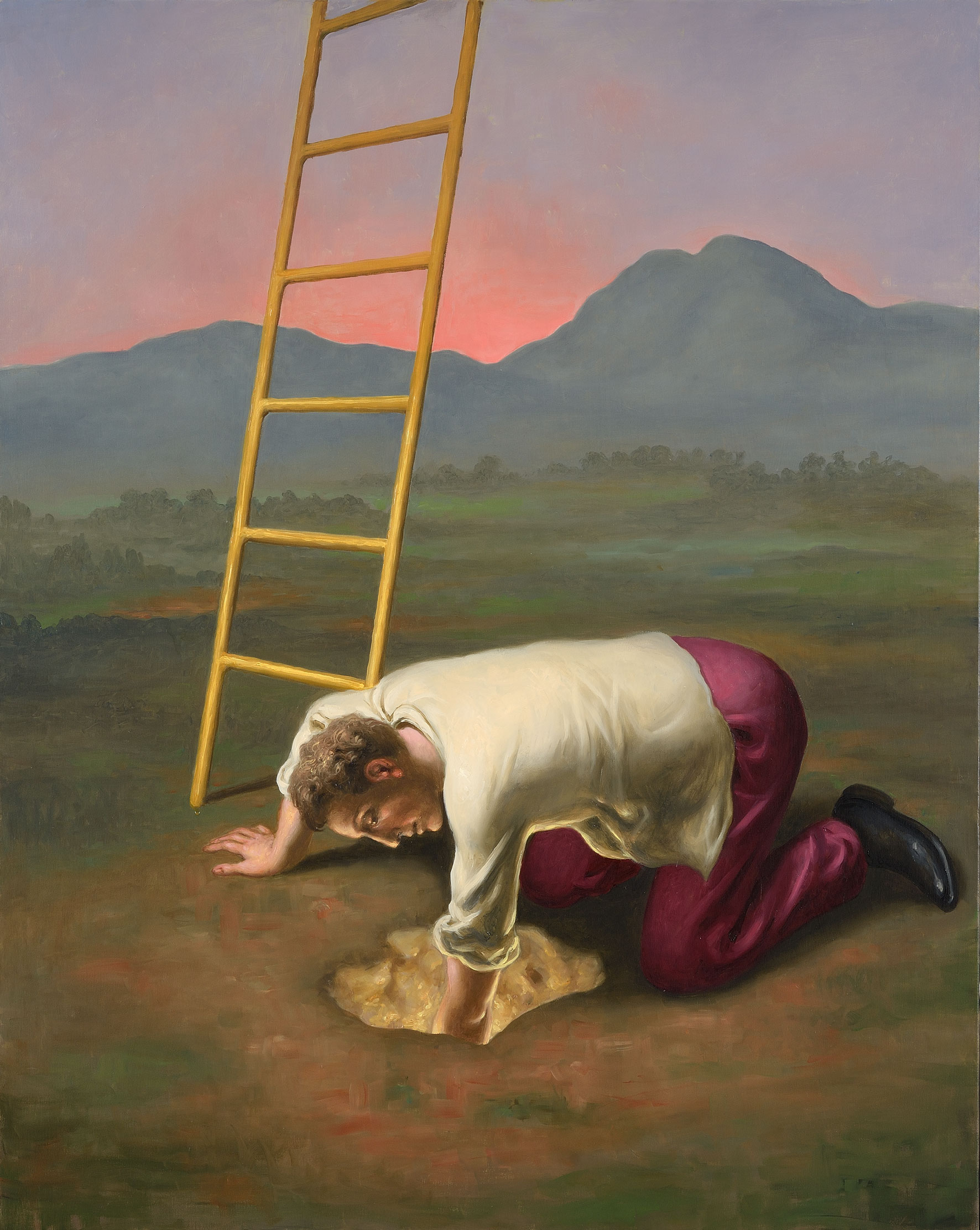 Stefano Di Stasio, Un’altra luce (2018; olio su tela, 100 x 80 cm)
