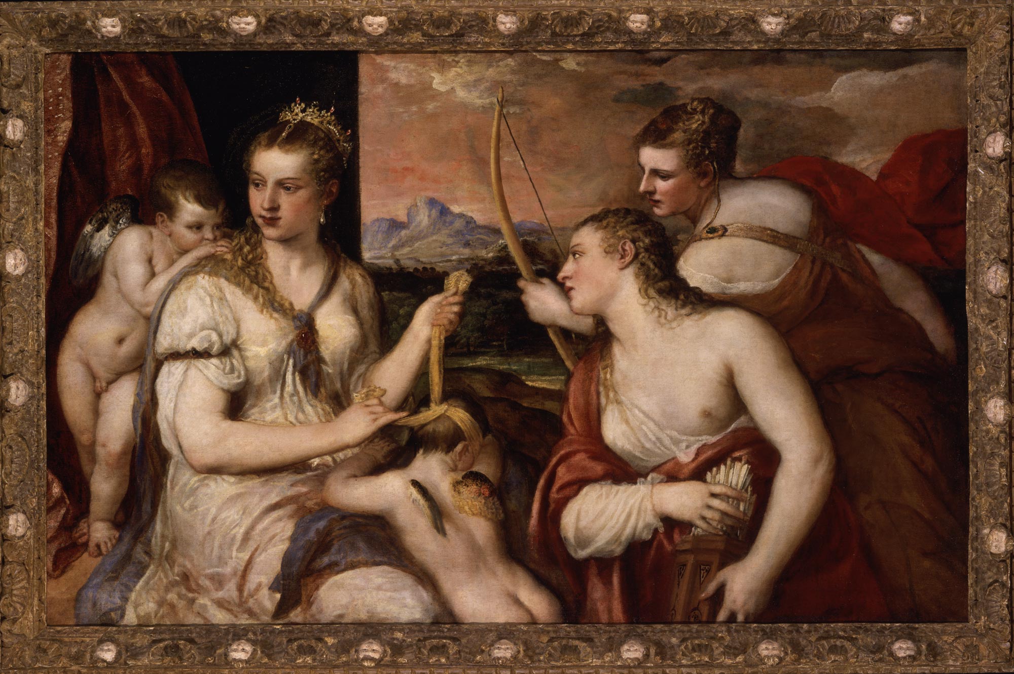Tiziano, Venere benda Amore (1560-1565?; olio su tela, 118x185 cm; Roma, Galleria Borghese) © Galleria Borghese
 Tiziano, Venere benda Amore (1560-1565?; olio su tela, 118x185 cm; Roma, Galleria Borghese) © Galleria Borghese