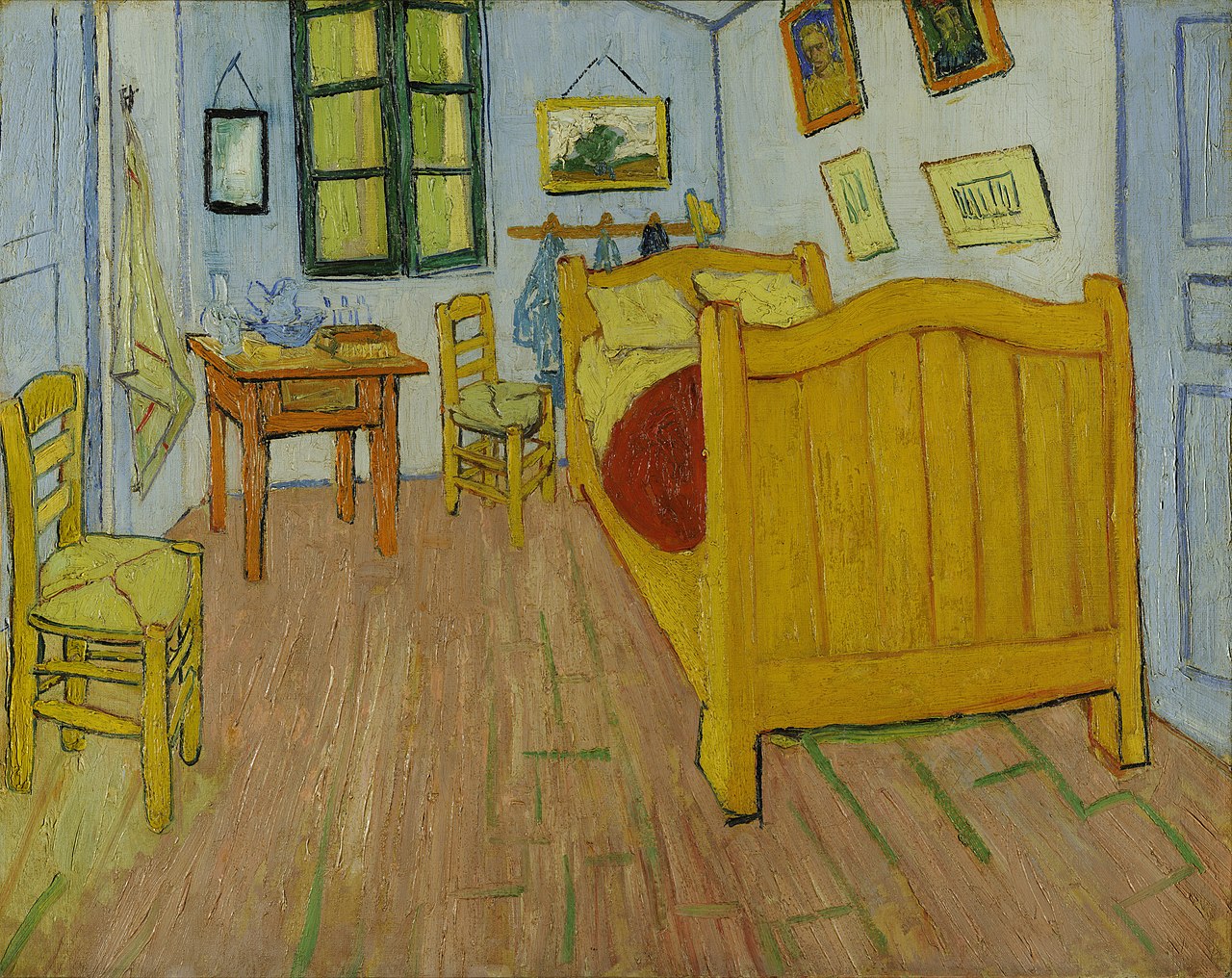 Vincent van Gogh, La camera di Vincent ad Arles (ottobre 1888; olio su tela, 72 x 90 cm; Amsterdam, Van Gogh Museum) Vincent van Gogh, La camera di Vincent ad Arles (ottobre 1888; olio su tela, 72 x 90 cm; Amsterdam, Van Gogh Museum)