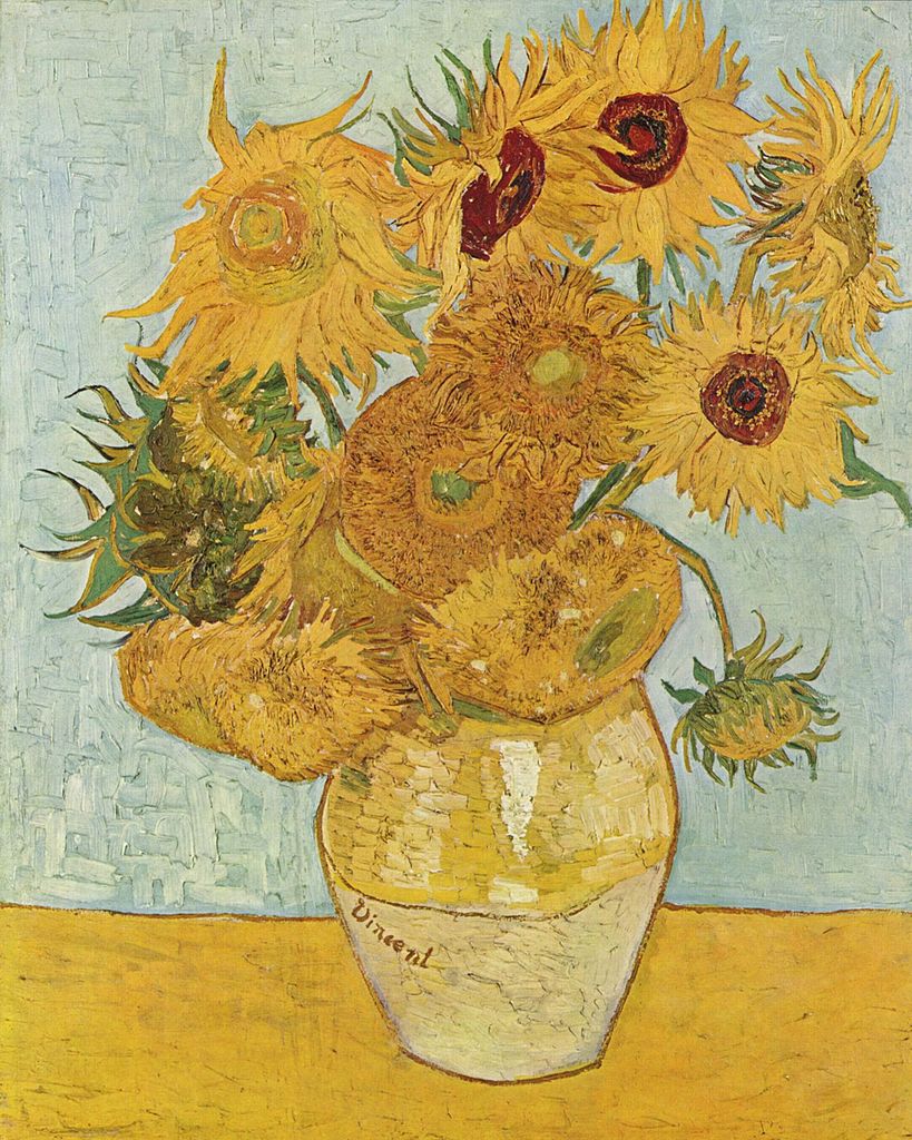 Vincent van Gogh, I Girasoli (1888; olio su tela, 91 x 72 cm; Monaco di Baviera, Neue Pinakothek) Vincent van Gogh, I Girasoli (1888; olio su tela, 91 x 72 cm; Monaco di Baviera, Neue Pinakothek)