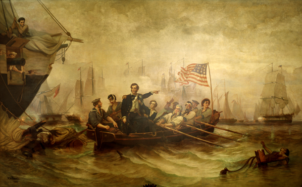 William Henry Powell, Battaglia del Lago Erie (1873; olio su tela, 510,9 x 811,5 cm; Washington, Campidoglio)
 William Henry Powell, Battaglia del Lago Erie (1873; olio su tela, 510,9 x 811,5 cm; Washington, Campidoglio)
