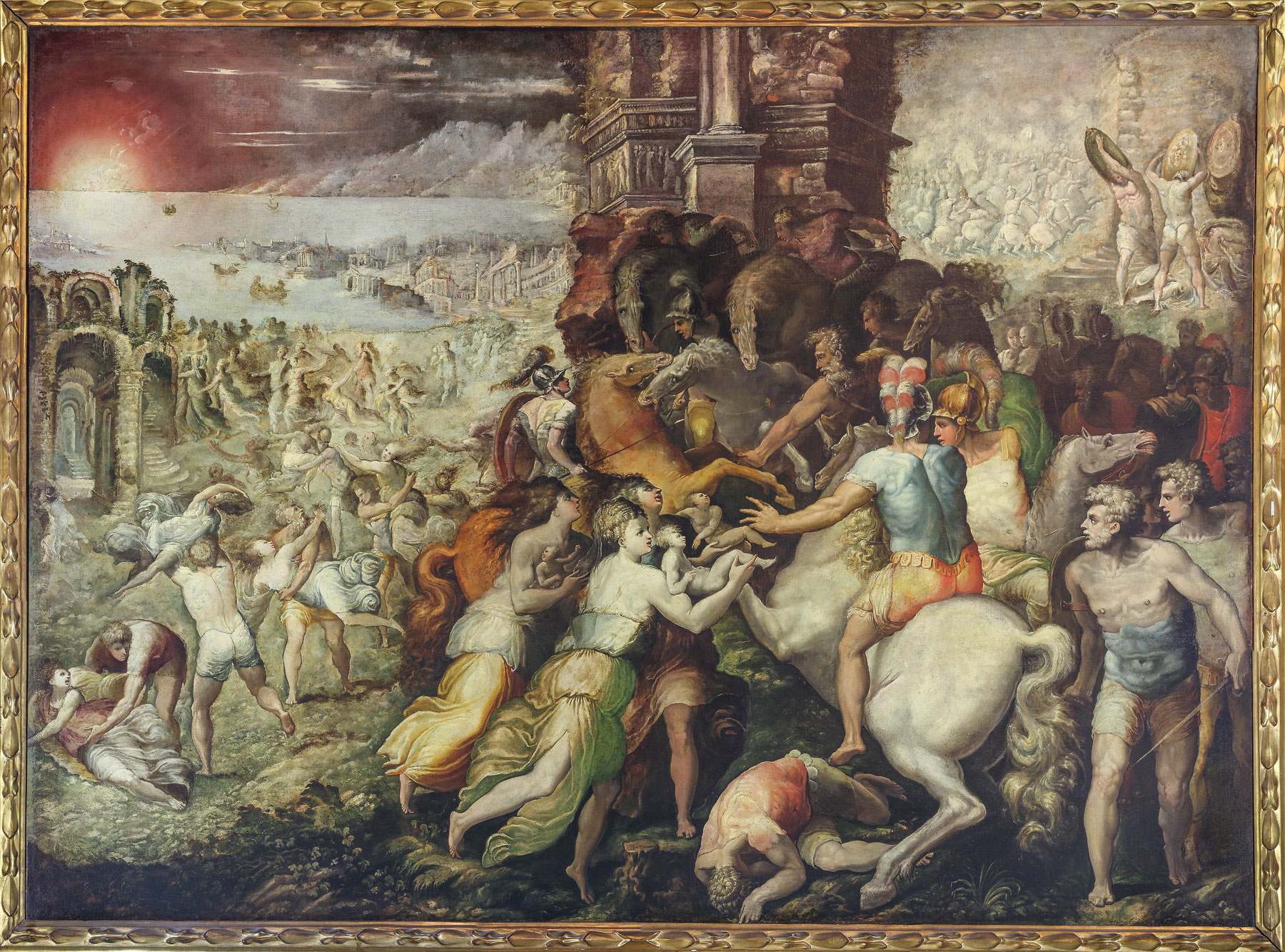 Girolamo Mirola, Il ratto delle Sabine (olio su tela, 153,5 x 210 cm; Bologna, Musei Civici d’Arte Antica, Collezioni Comunali d’Arte, inv. 1245)
