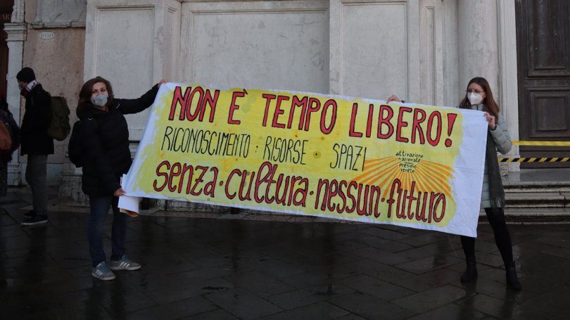 Manifestazione per i diritti dei lavoratori della cultura
