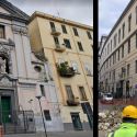 Napoli, crollo parziale della facciata del Rosariello, importante chiesa del '600