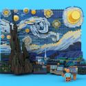 La Notte stellata di van Gogh realizzata con mattoncini Lego in 3D