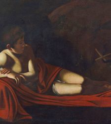 Is the St. John the Baptist on display in Camaiore by Caravaggio? 