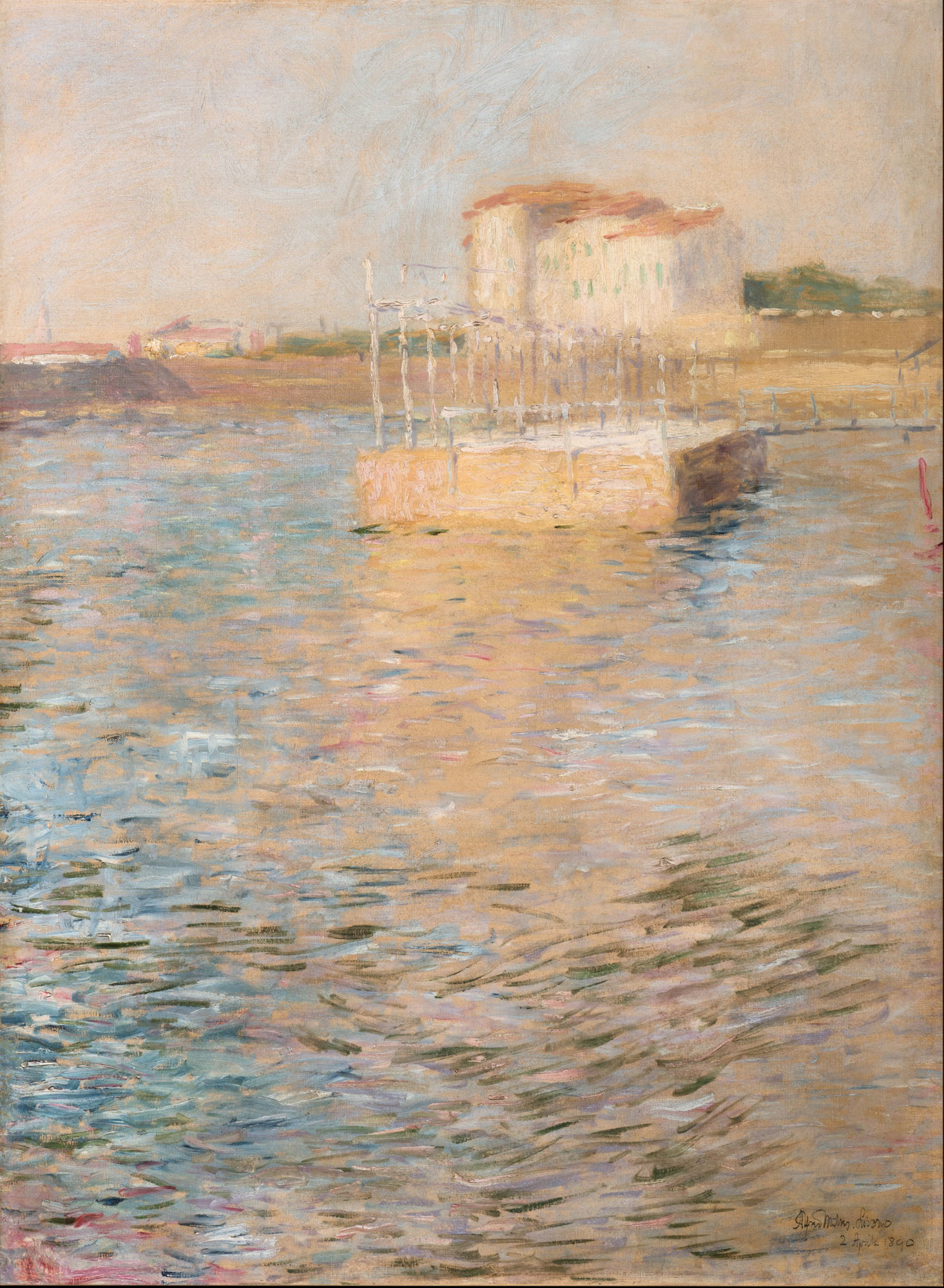 Alfredo MÃ¼ller, Sole dÂ’aprile o I bagni Pancaldi a Livorno (1890; olio su tela, 72,4 x 52,3 cm; Tortona, Museo Il Divisionismo)
