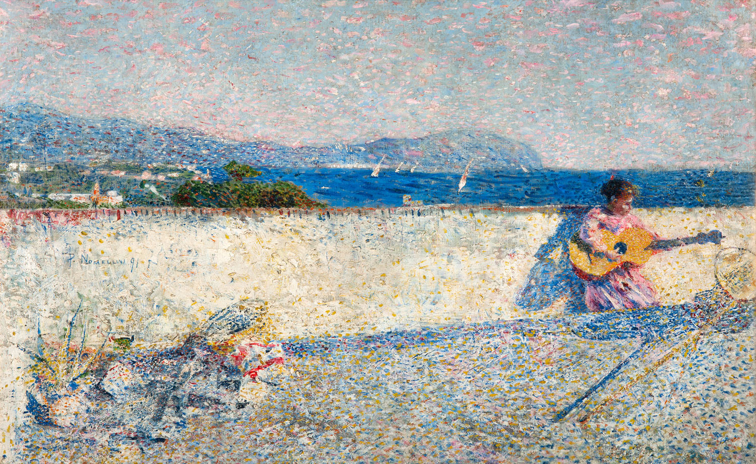 Plinio Nomellini, Il golfo di Genova (1891; olio su tela, 59 x 96,5 cm; Tortona, Museo Il Divisionismo)
