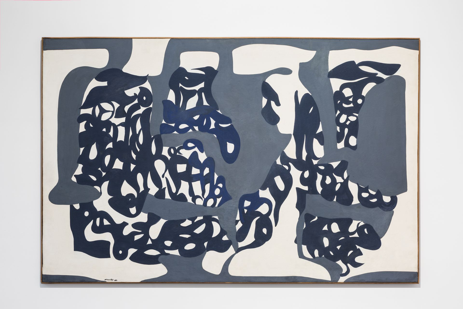 Carla Accardi, Integrazione con grigio (1960; caseina su tela, 92 x 143 cm; Termoli, MACTE)
