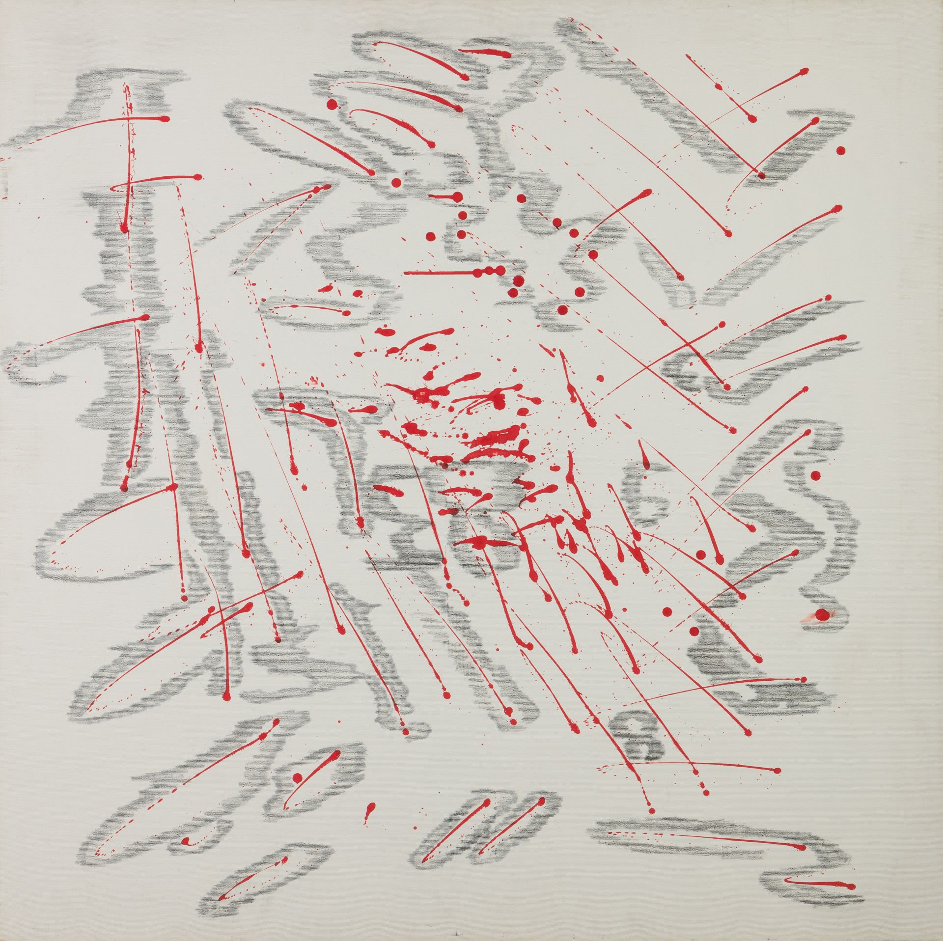 Tomaso Binga, Biographic n. 6 (1985; tecnica mista su tela, 100 x 100 cm;  Termoli, MACTE)
