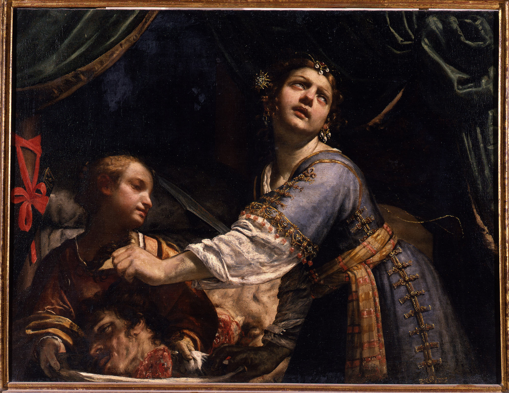 Guido Cagnacci, Giuditta consegna la testa di Oloferne alla fantesca (1645 circa; olio su tela, 103,5 x 136,5 cm; Bologna, Pinacoteca Nazionale)
 Guido Cagnacci, Giuditta consegna la testa di Oloferne alla fantesca (1645 circa; olio su tela, 103,5 x 136,5 cm; Bologna, Pinacoteca Nazionale)