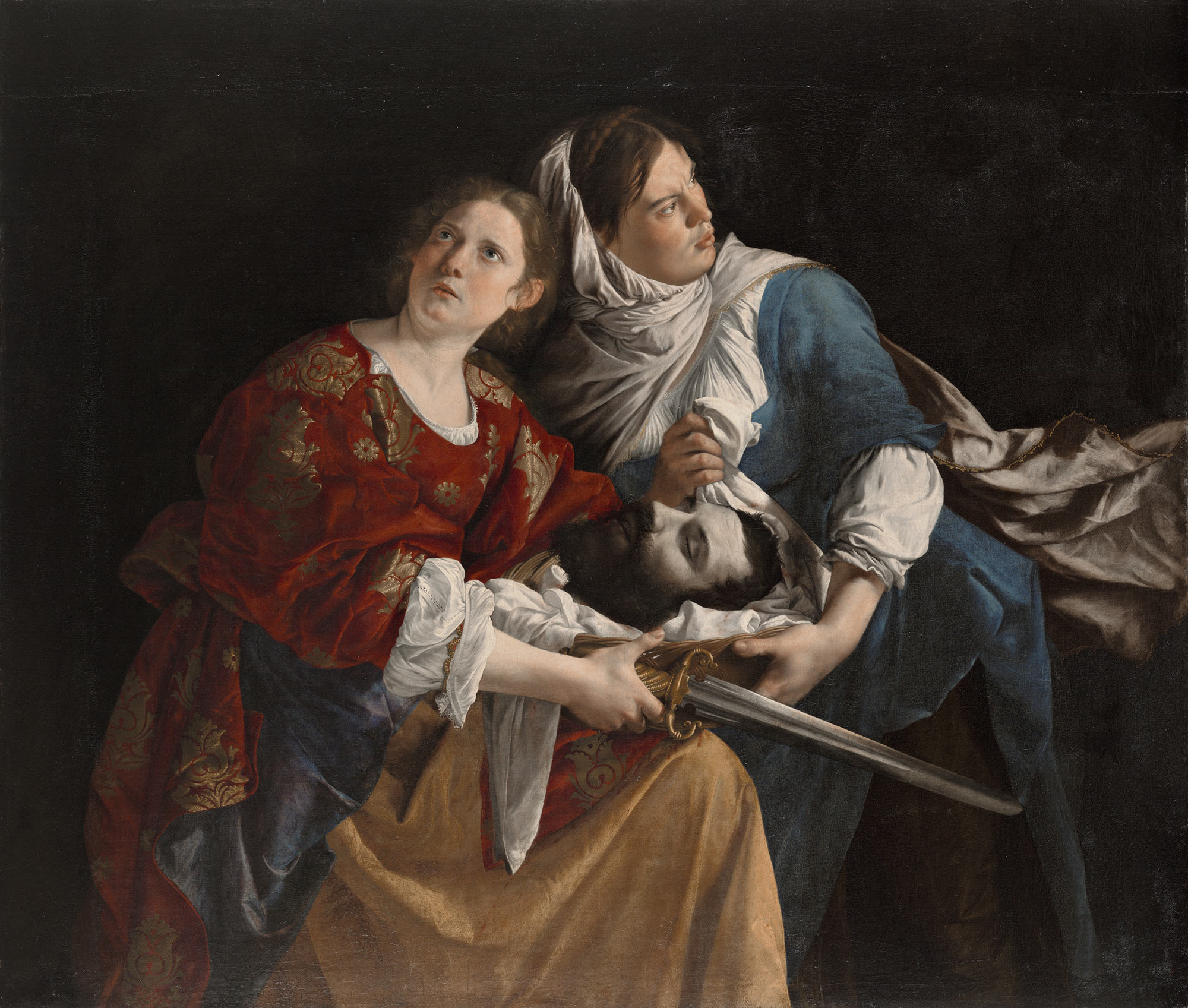 Orazio Gentileschi, Giuditta e la fantesca con la testa di Oloferne (1621-1624 circa; olio su tela, 136,5 x 159 cm; Hartford, Wadsworth Athenaeum Museum of Art, CT. The Ella Gallup Sumner and Mary Catlyn Sumner Collection Fund)
 Orazio Gentileschi, Giuditta e la fantesca con la testa di Oloferne (1621-1624 circa; olio su tela, 136,5 x 159 cm; Hartford, Wadsworth Athenaeum Museum of Art, CT. The Ella Gallup Sumner and Mary Catlyn Sumner Collection Fund)