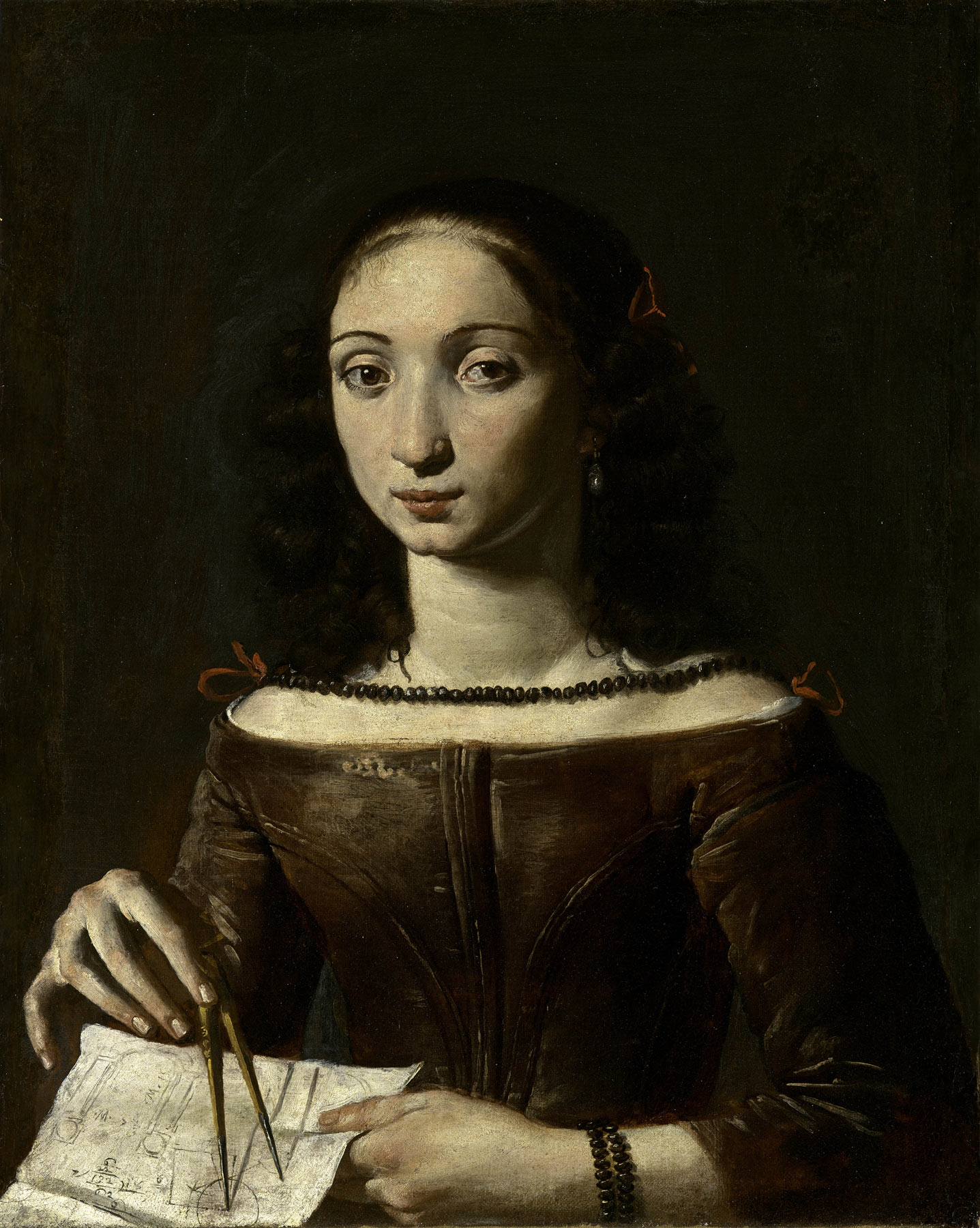 Pittore attivo a Roma alla metà del XVII secolo, Ritratto di architettrice (Plautilla Bricci?) (1655-1660 circa; olio su tela, 66,1 x 52,7 cm; Los Angeles, collezione privata)
