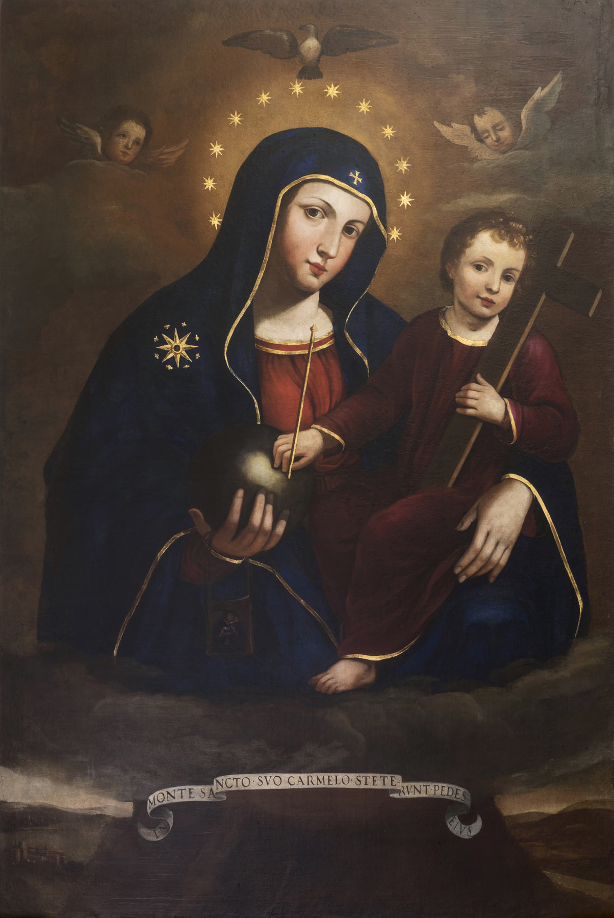 Plautilla Bricci, Madonna col Bambino (Icona miracolosa della Vergine del Carmelo) (1640 circa; olio su tela, 224 x 150 cm; Roma, Santa Maria in Montesanto)
