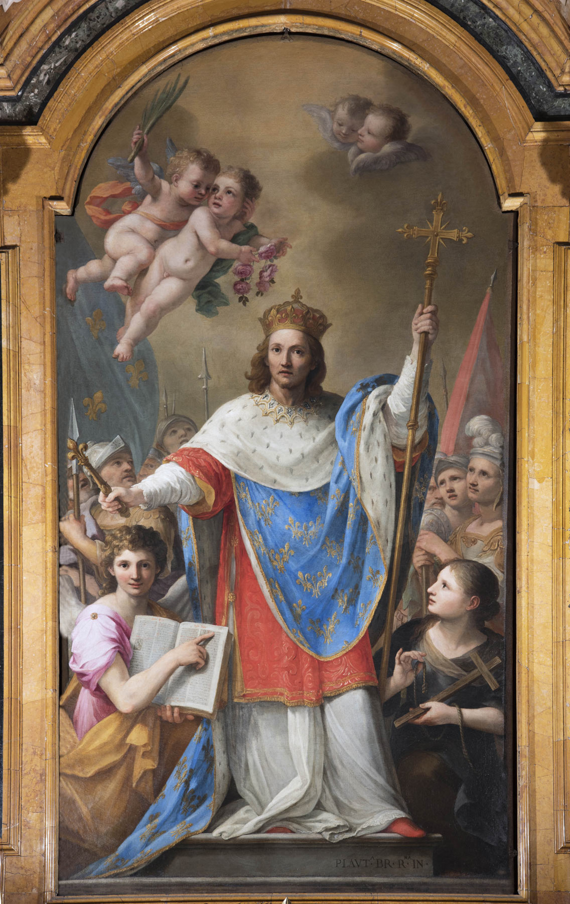 Plautilla Bricci, San Luigi IX di Francia tra la Storia e la Fede (1676-1680; olio su tela, 321 x 164 cm; Roma, chiesa di San Luigi dei Francesi)
