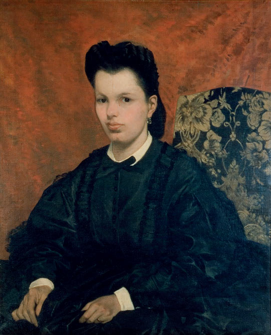 Giovanni Fattori, Ritratto della prima moglie Settimia Vannucci (1865; olio su tela, 83 x 70 cm; Roma, Galleria Nazionale d’Arte Moderna e Contemporanea)
