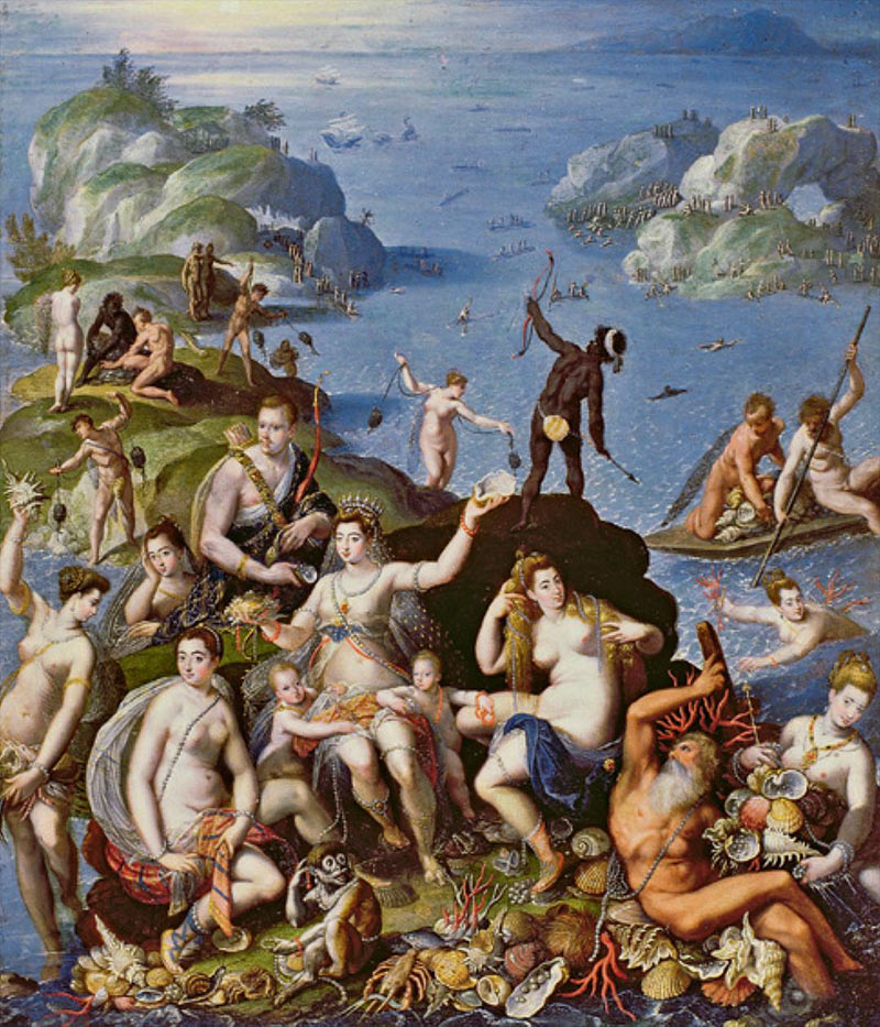 Jacopo Zucchi, La Pesca del Corallo o Il Regno di Anfitrite (1585-1590 circa; olio su rame, 55 x 45 cm; Leopoli, Galleria Nazionale Borys Voznytsky)
