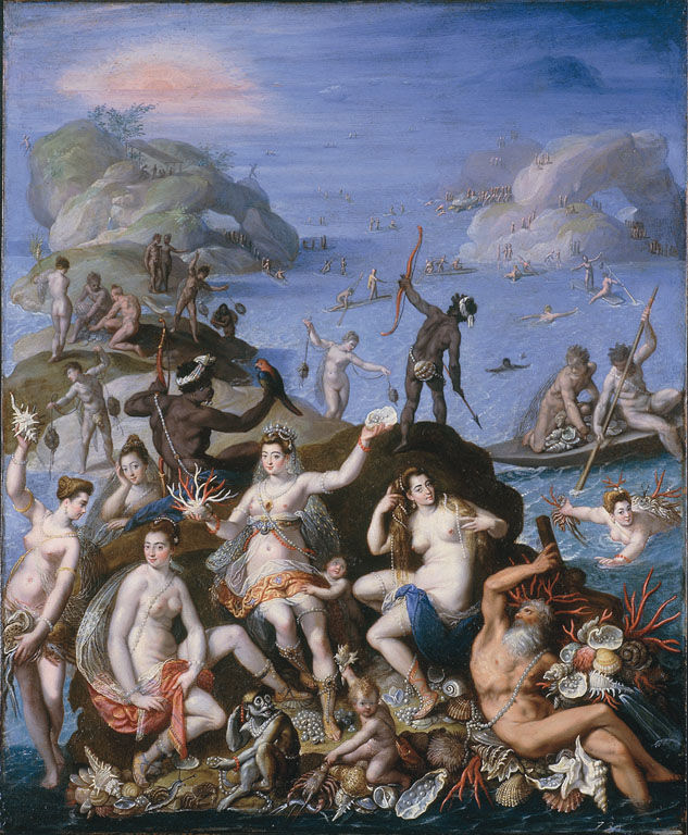Jacopo Zucchi, La Pesca del Corallo o Il Regno di Anfitrite (1585 circa; olio su rame, 52 x 42,5 cm; Roma, Galleria Borghese)
