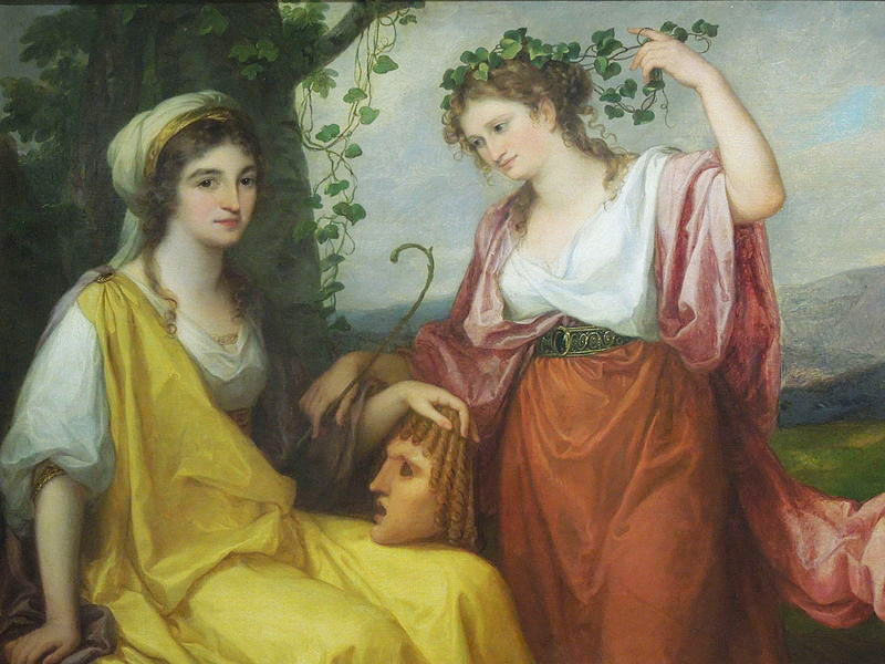 Angelica Kauffmann, Ritratto di Domenica Morghen come musa della tragedia e di Maddalena Volpato come musa della commedia (1791; olio su tela, 125 x 158 cm; Varsavia, Muzeum Narodowe w Warszawie)
