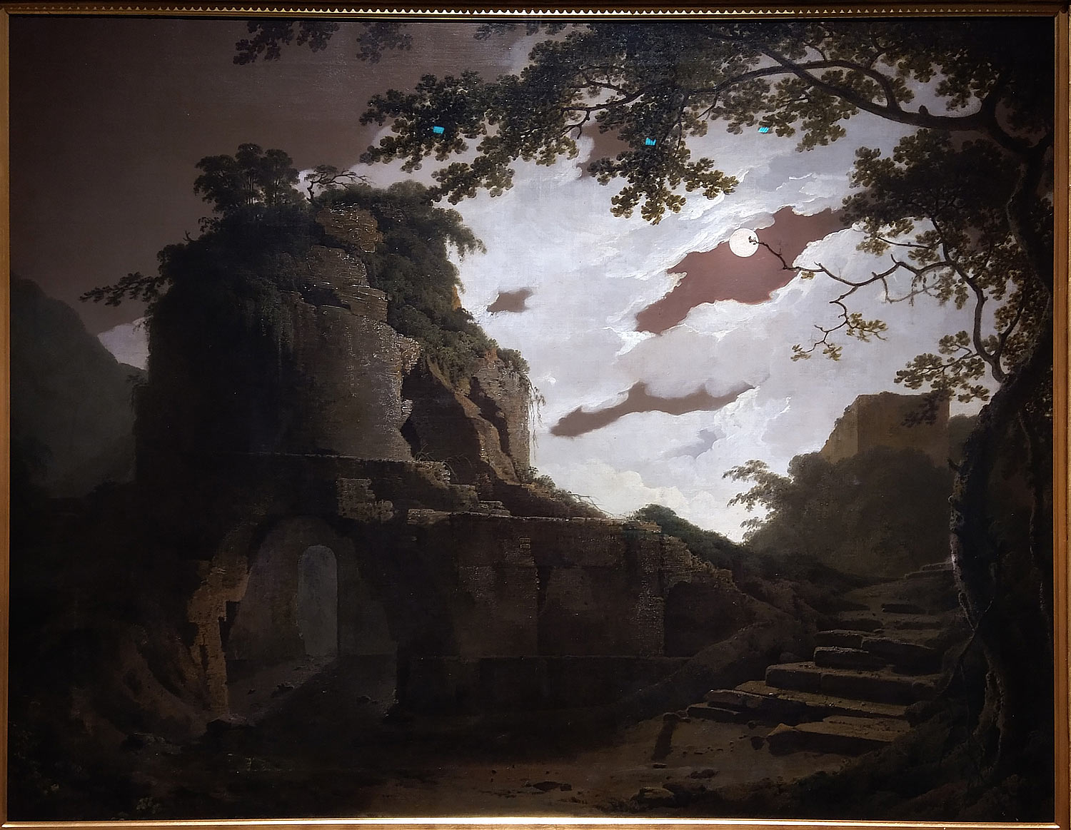 Joseph Wright of Derby, La tomba di Virgilio al chiaro di luna (1782; olio su tela, 101,6 x 127 cm; Derby, Derby Museum and Art Gallery)
