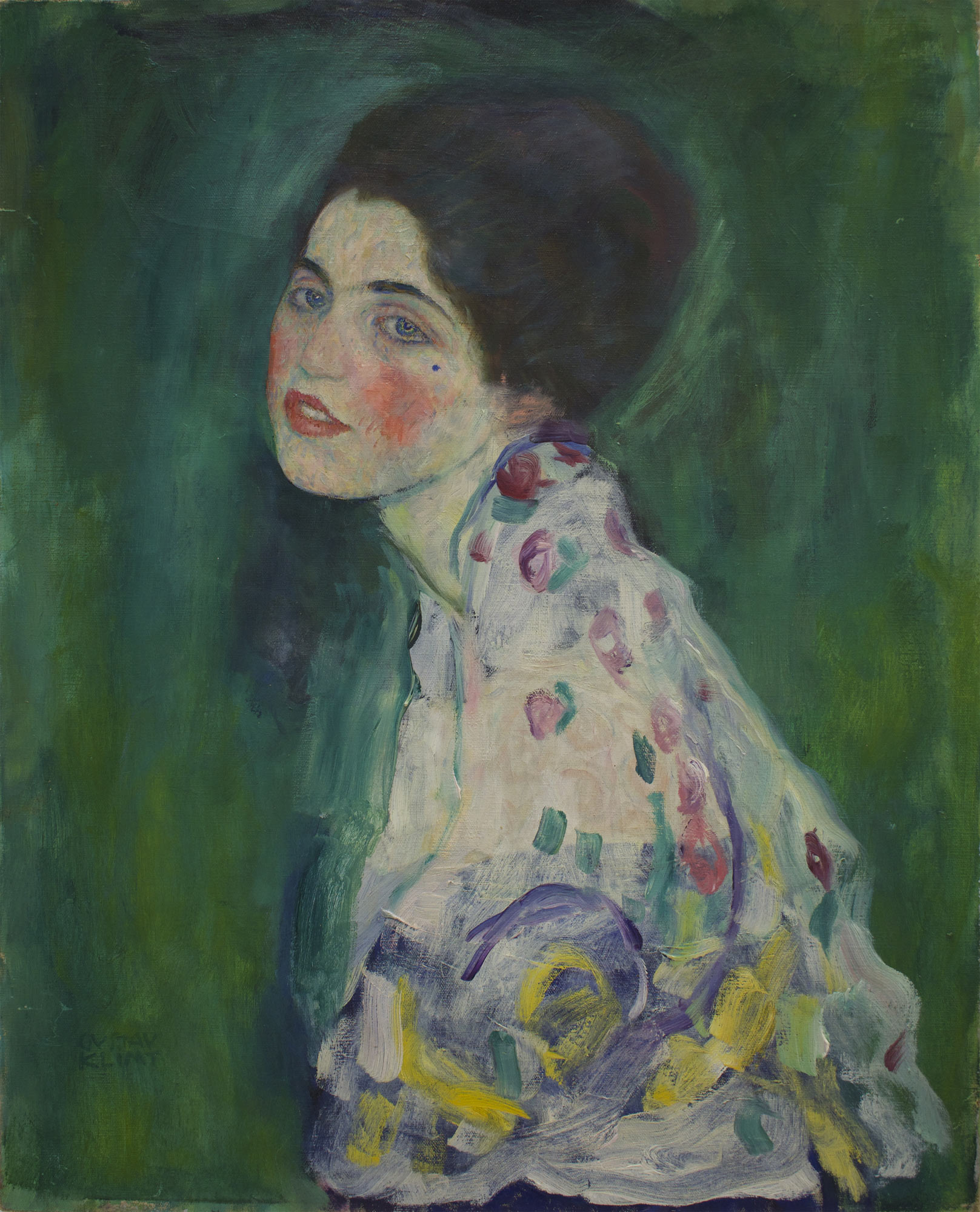 Gustav Klimt, Ritratto di signora (1916-1917; olio su tela, 68 × 55 cm; Piacenza, Galleria d’arte moderna Ricci Oddi, inv. 361)
