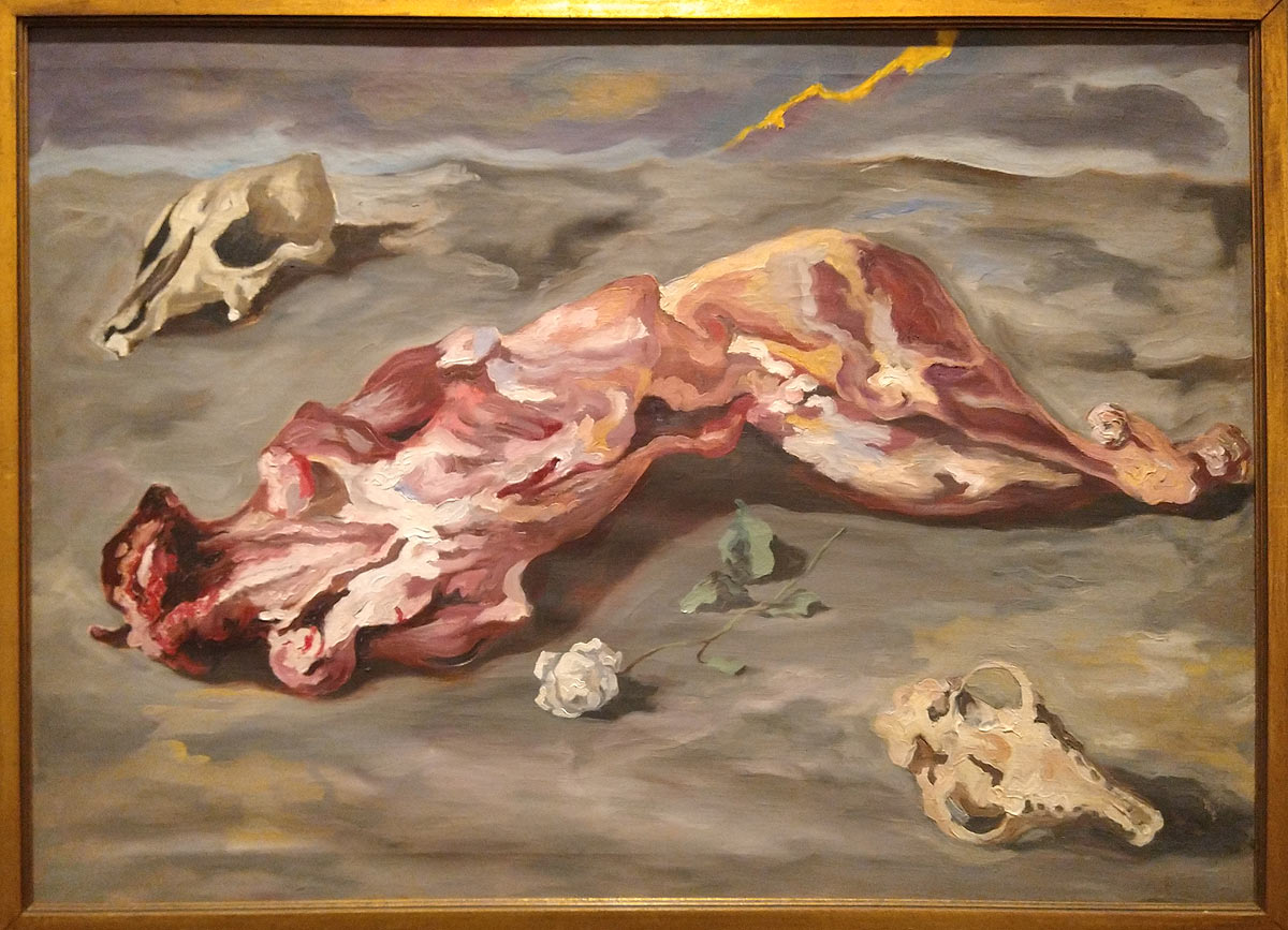 Carlo Levi, La guerra partigiana (1944; olio su tela, 73 x 100 cm; Roma, Fondazione Carlo Levi)
