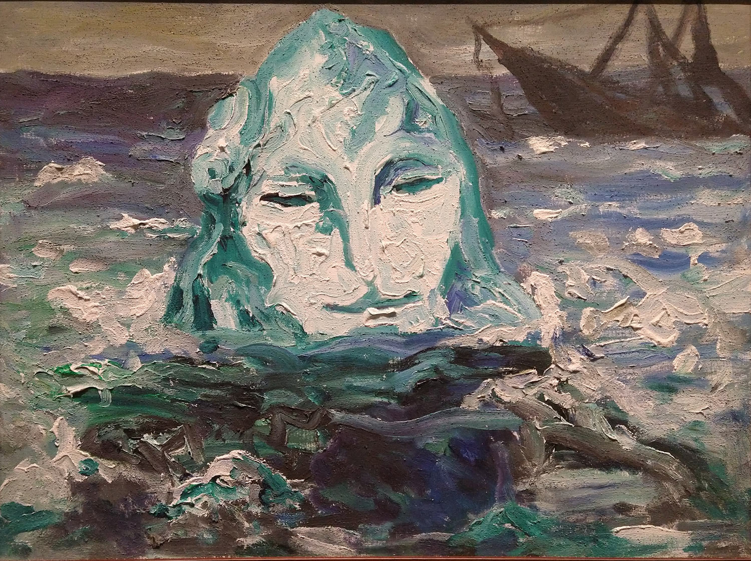 Carlo Levi, L'iceberg e il naufragio (1973; acrilico su tela, 49,5 x 65 cm; Roma, Fondazione Carlo Levi)
