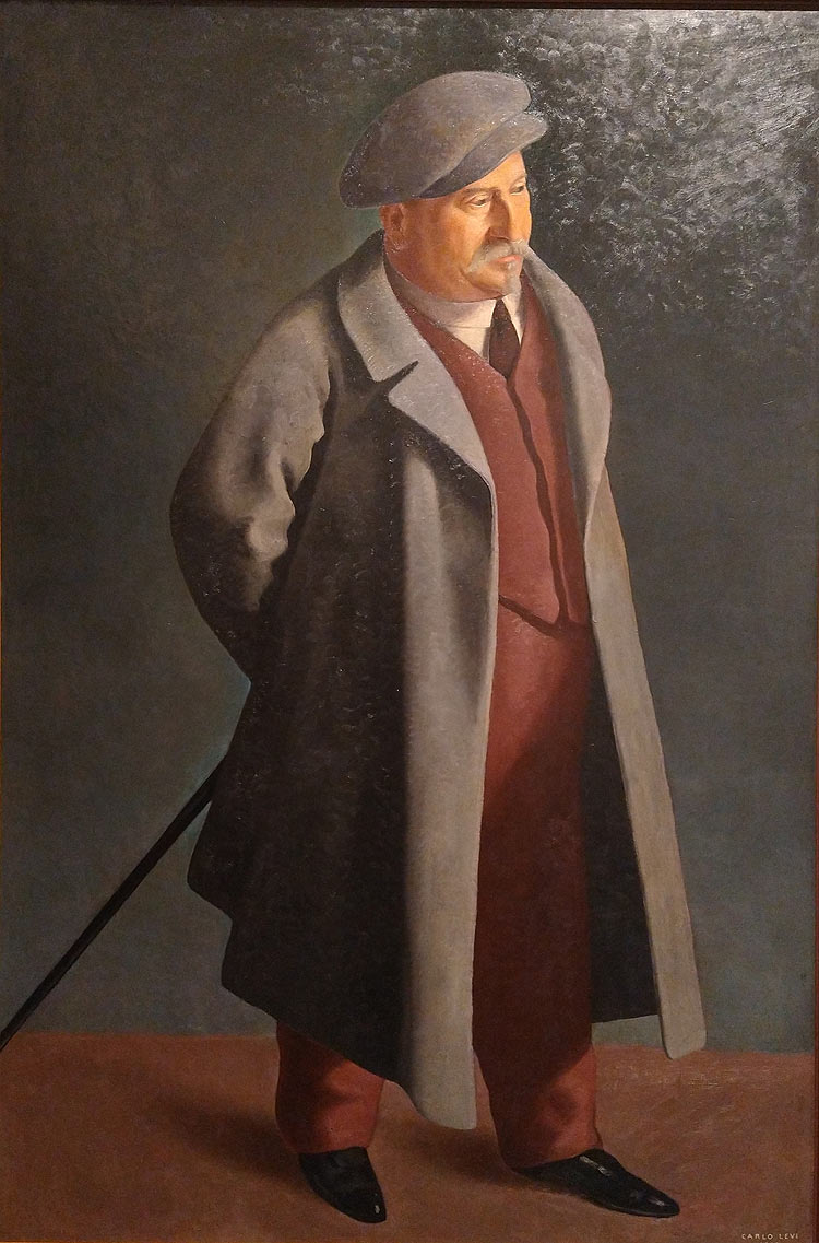Carlo Levi, Il padre a passeggio (1928; olio su tavola, 150 x 100 cm; Roma, Fondazione Carlo Levi)
