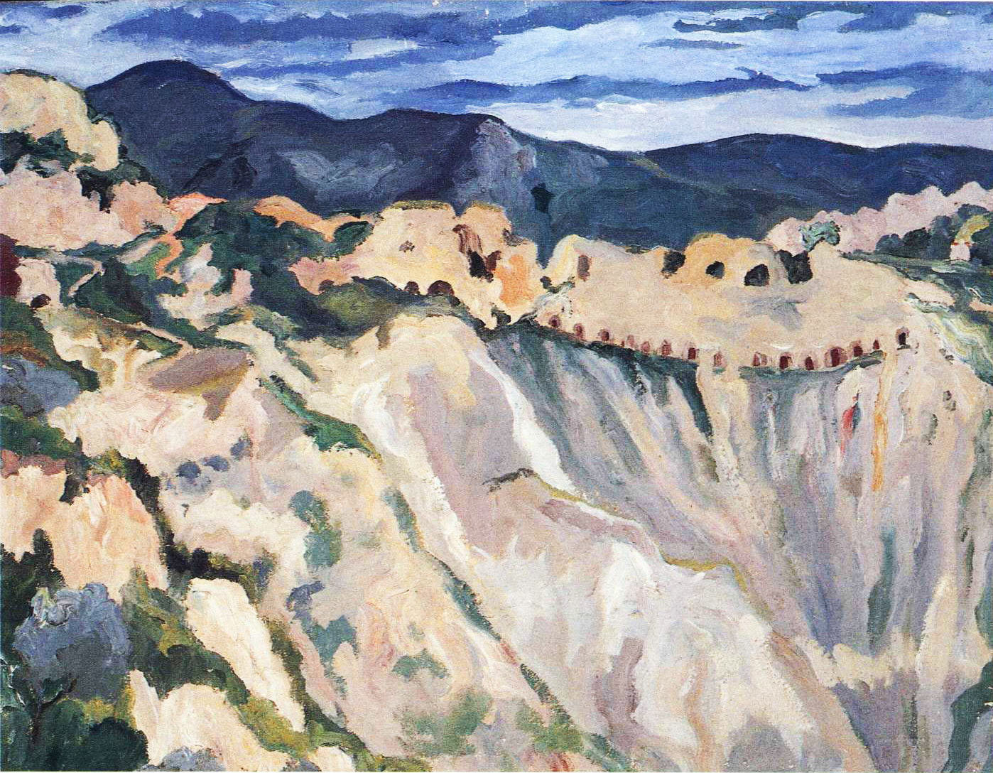 Carlo Levi, Valle delle grotte (1936; olio su tela, 73 x 92 cm; Roma, Fondazione Carlo Levi)
