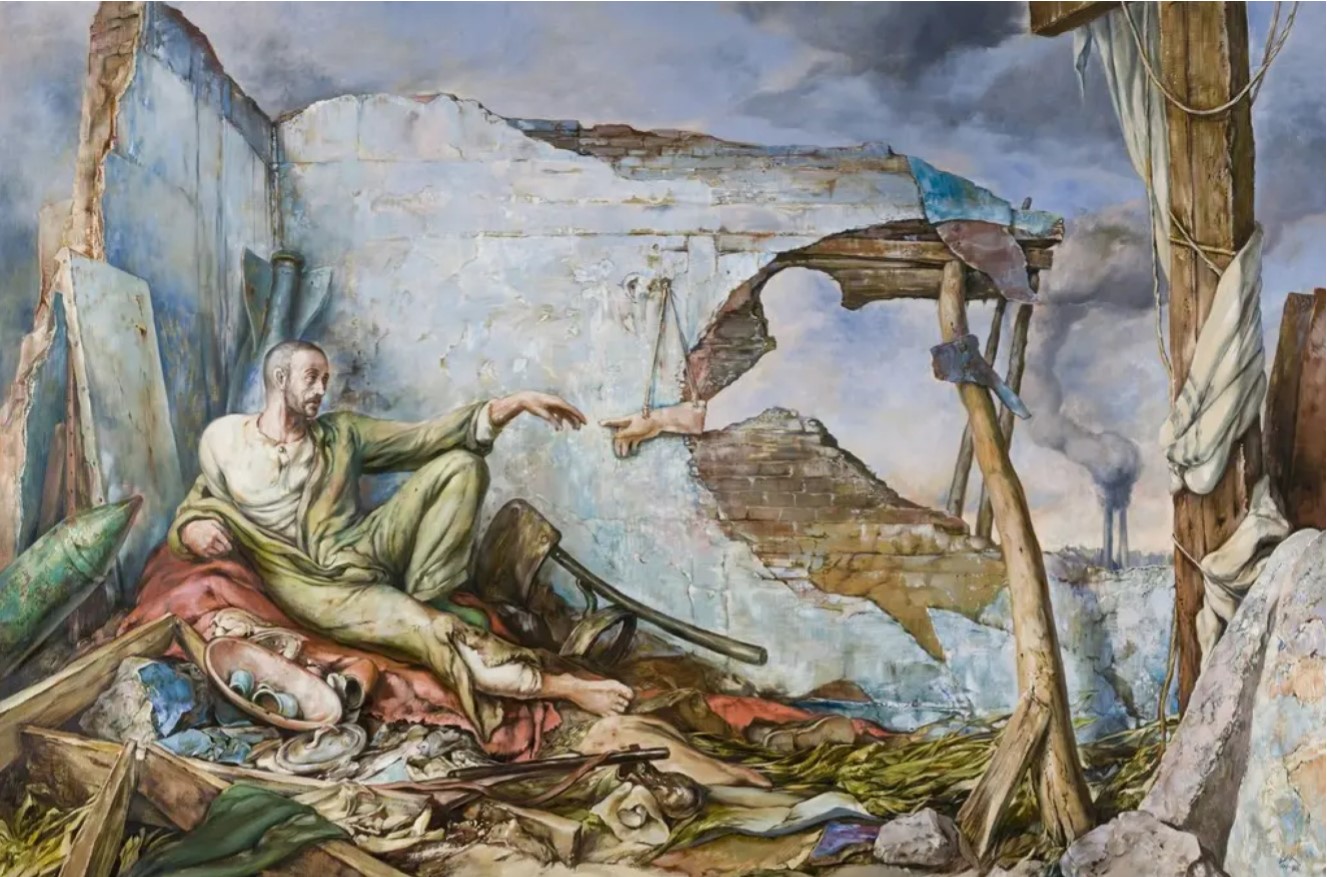 Samuel Bak, The Creation of Wartime III (1999-2008; olio su tela, 191 x 127 cm). Su gentile concessione di The Pucker Gallery, Boston
