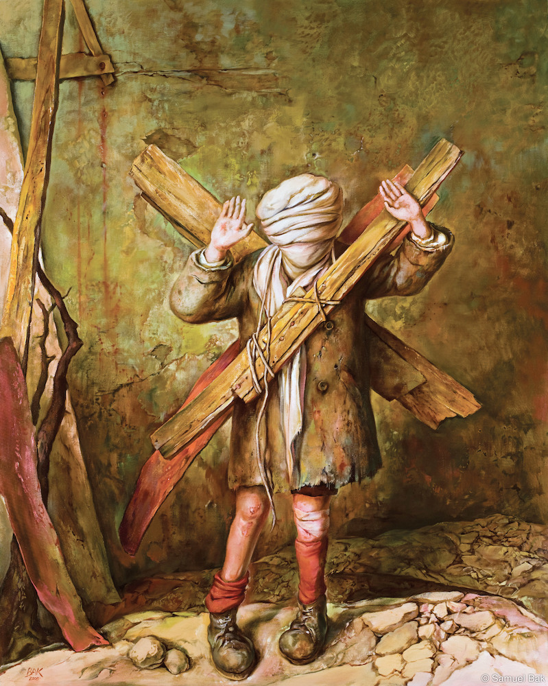 Samuel Bak, Icon of Loss, Crossed Out II (2008; olio su tela, 122 x 152 cm)
