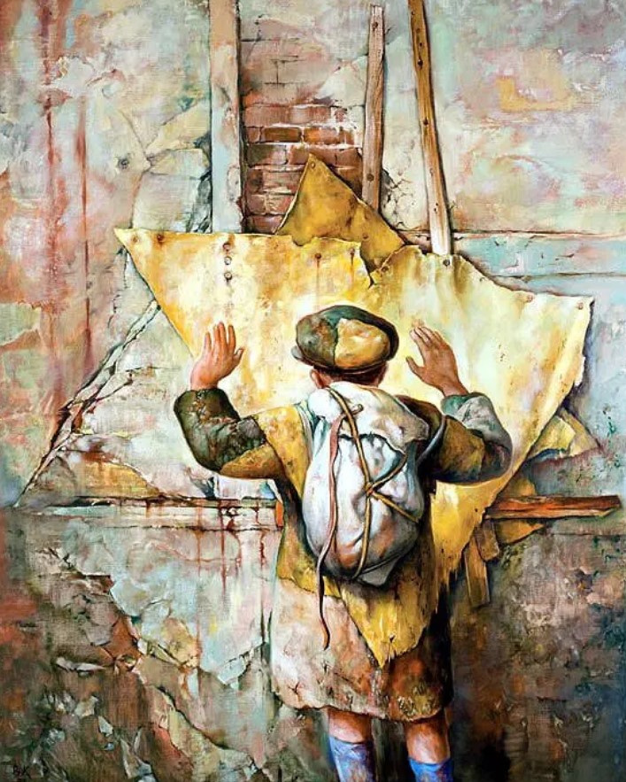 Samuel Bak, Icon of Loss, Identity (2008; olio su tela, 122 x 152 cm)
