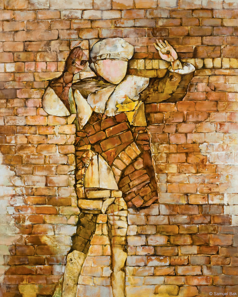 Samuel Bak, Icon of Loss, Walled In (2008; olio su tela, 122 x 152 cm)

