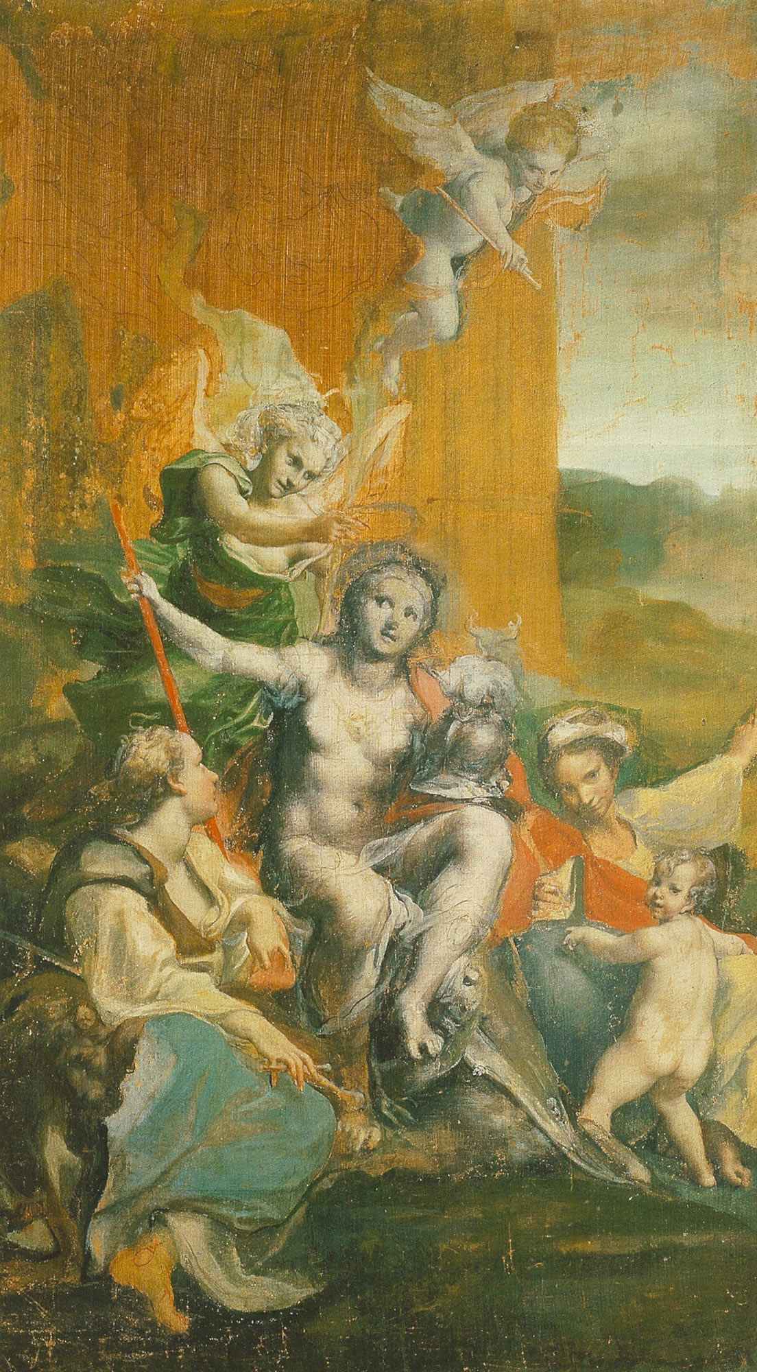 Correggio, Allegoria della Virtù o della Sapienza (1521-1522, opera incompiuta; tempera su tela, 149,5 x 85,5 cm; Roma, Galleria Doria Pamphilj)
