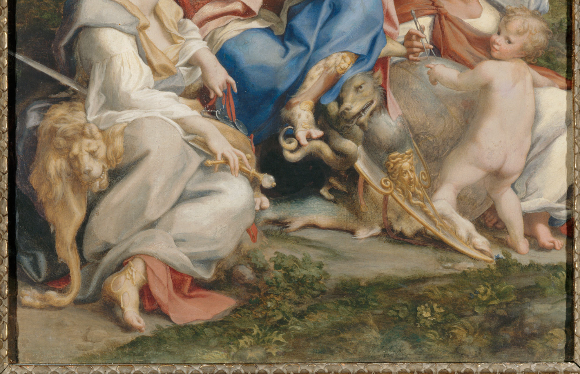 Correggio, L'Allegoria della Sapienza o Virtù, Parte inferiore
