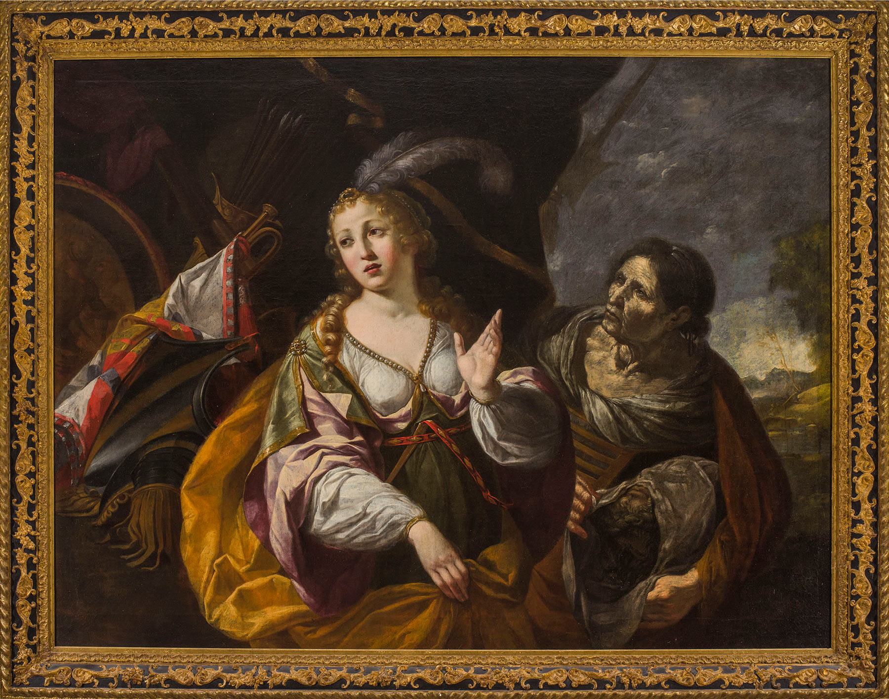 Girolamo Scaglia, Giuditta e l'ancella Abra con la testa di Oloferne (1660 circa; olio su tela, 124 x 162,5 cm; Lucca, Fondazione Cassa di Risparmio di Lucca)
 Girolamo Scaglia, Giuditta e l'ancella Abra con la testa di Oloferne (1660 circa; olio su tela, 124 x 162,5 cm; Lucca, Fondazione Cassa di Risparmio di Lucca)