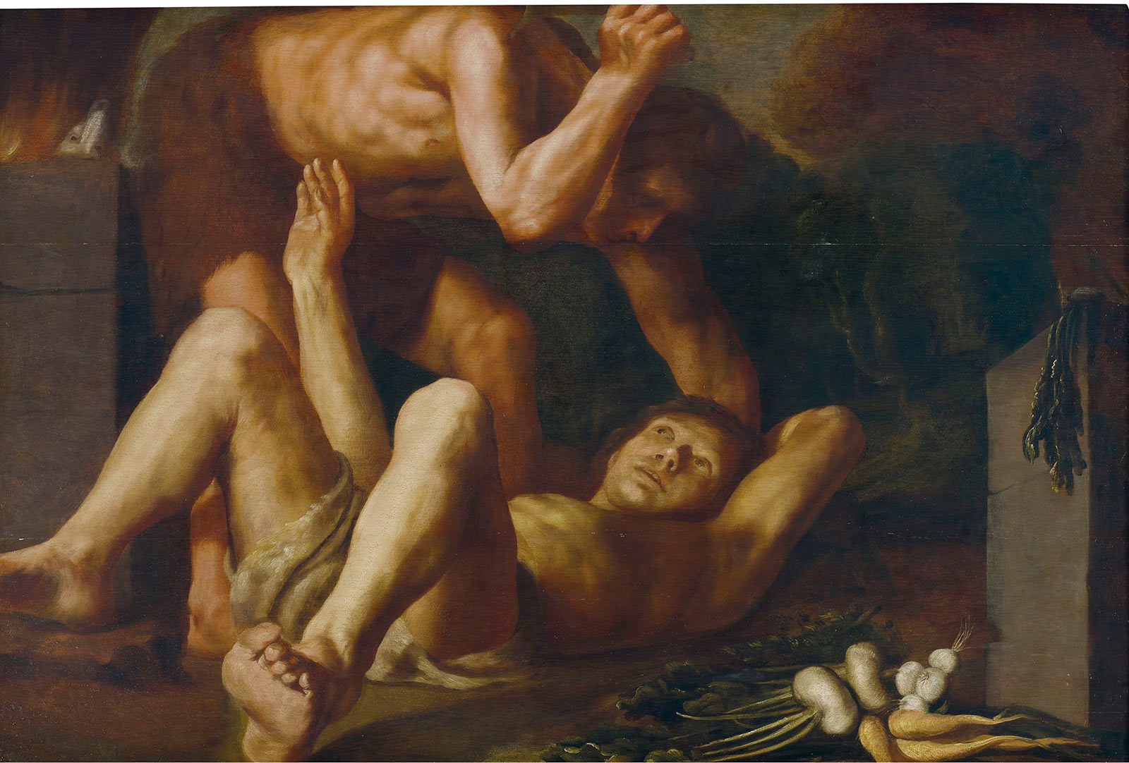 Paolo Guidotti detto il Cavalier Borghese, Caino e Abele (1620; olio su tavola, 73,5 x 106,7 cm; Collezione privata)
 Paolo Guidotti detto il Cavalier Borghese, Caino e Abele (1620; olio su tavola, 73,5 x 106,7 cm; Collezione privata)