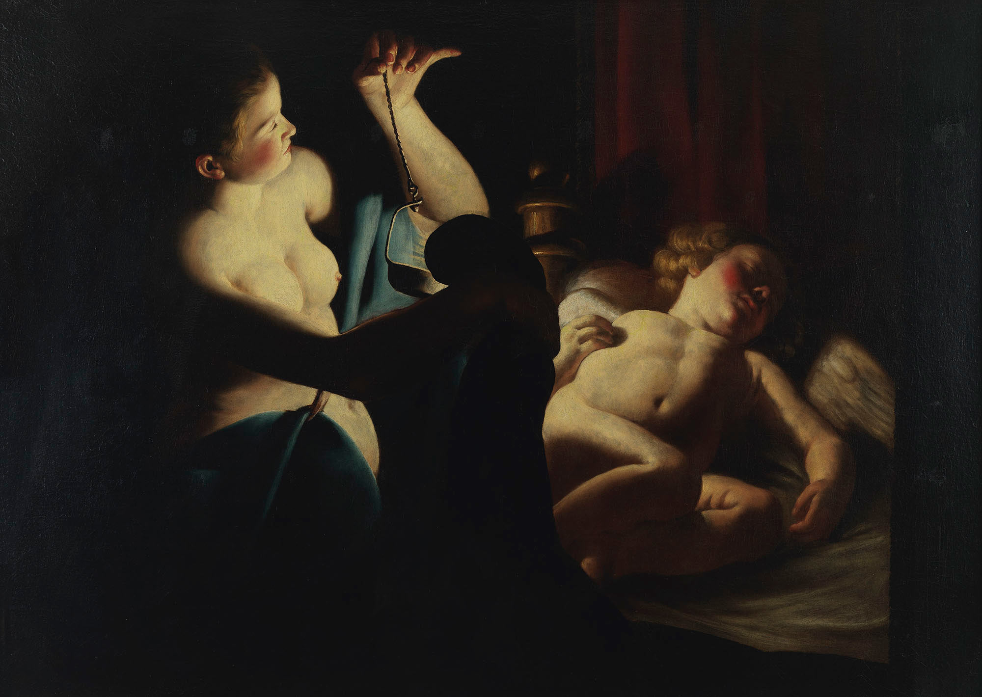 Trophime Bigot, Cupido risvegliato da Psiche (1620-1630 circa; olio su tela, 90 x 126 cm; Teramo, Pinacoteca Civica)
 Trophime Bigot, Cupido risvegliato da Psiche (1620-1630 circa; olio su tela, 90 x 126 cm; Teramo, Pinacoteca Civica)