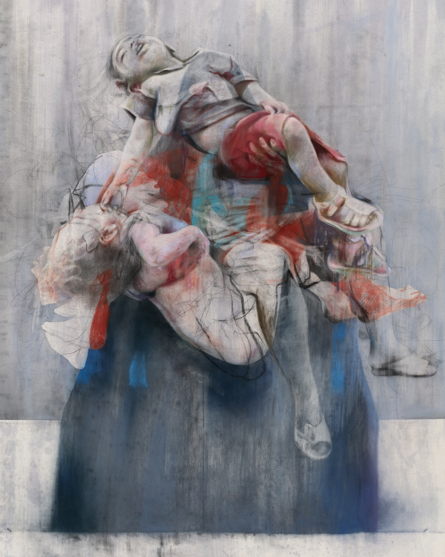 Jenny Saville, Aleppo (2017–2018; pastello e carboncino su tela 200 x 160; Collezione dell'artista). © Jenny Saville. Tutti i diritti riservati, DACS 2021. Foto di Lucy Dawkins, National Galleries of Scotland. Su concessione dell’artista e di Gagosian
