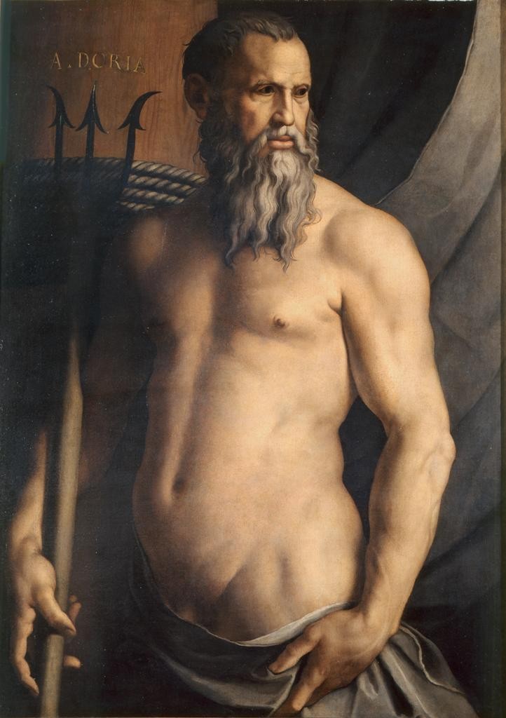 Bronzino, Andrea Doria nelle vesti di Nettuno (1545-1546 circa; olio su tela, 149 x 199,5 cm; Milano, Pinacoteca di Brera)
