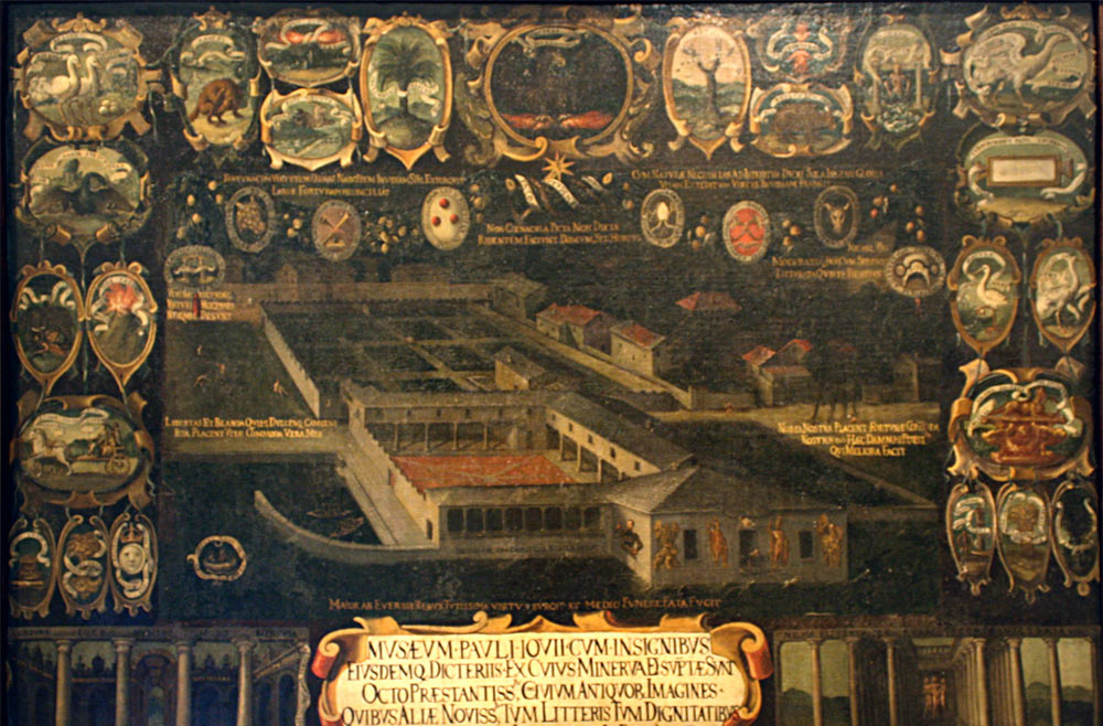 Artista ignoto, Veduta della villa-museo di Paolo Giovio (XVII secolo; olio su tela; Como, Pinacoteca Civica)
