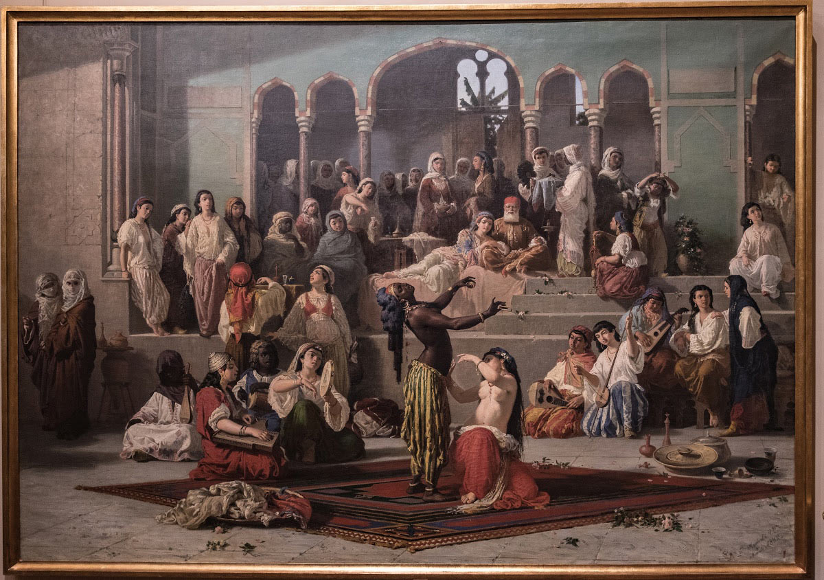 Vincenzo Marinelli, La danza dell’ape nell’Harem (1862; olio su tela, 186 x 269 cm; Napoli, Museo e Real Bosco di Capodimonte)

