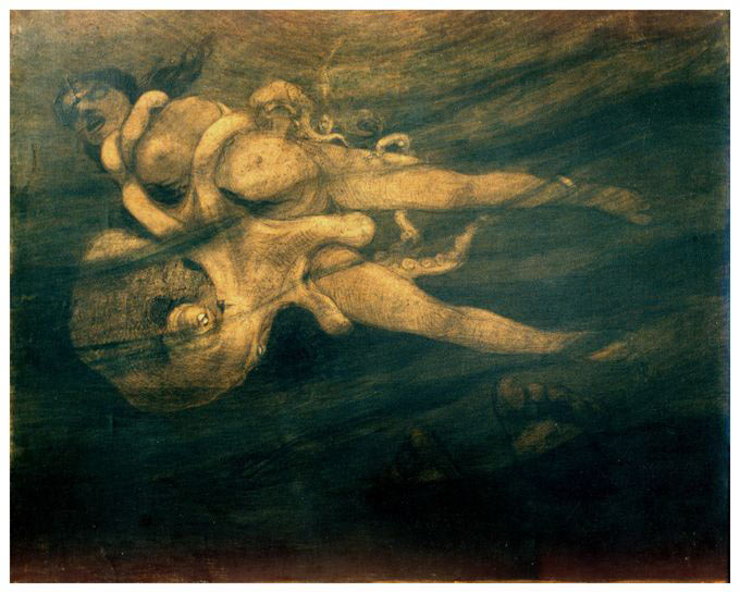 Renato Natali, Il Fluttuante (1909; tecnica mista su carta riportata su tela, 88 x 107 cm; Collezione privata)
